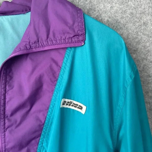 Vintage 90s Hind Windbreaker Womens Medium Colorblock Packable Outdoors Jacket - Picture 2 of 14